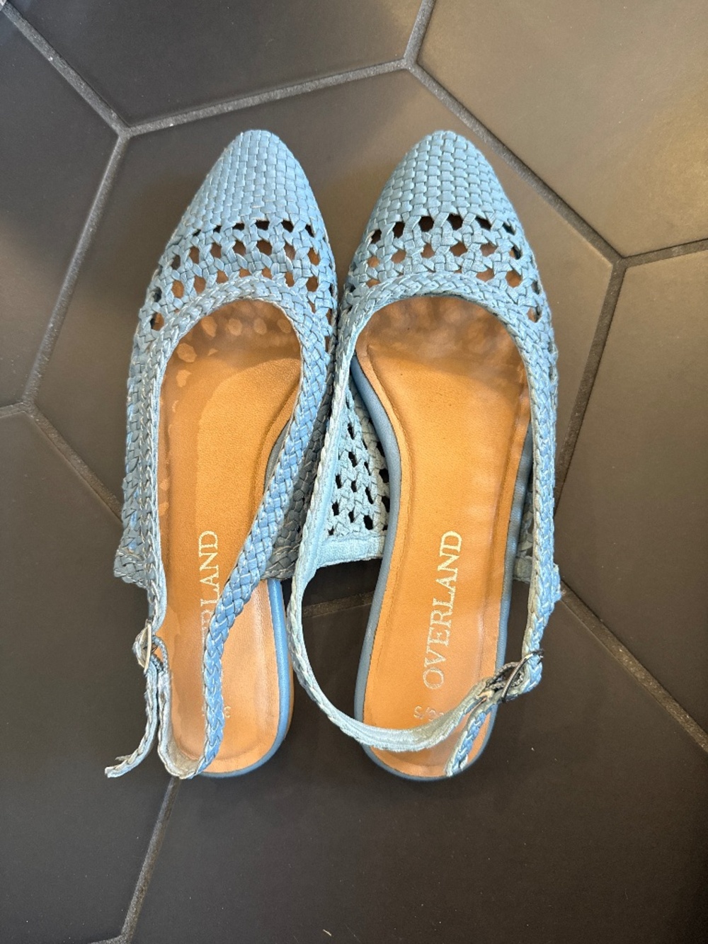 Overland pointed toe sling back flats